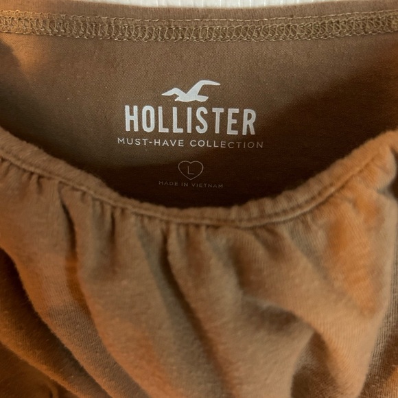 Hollister Brown Must Have Collection Cotton Top Size Large Crop Top - Picture 3 of 6